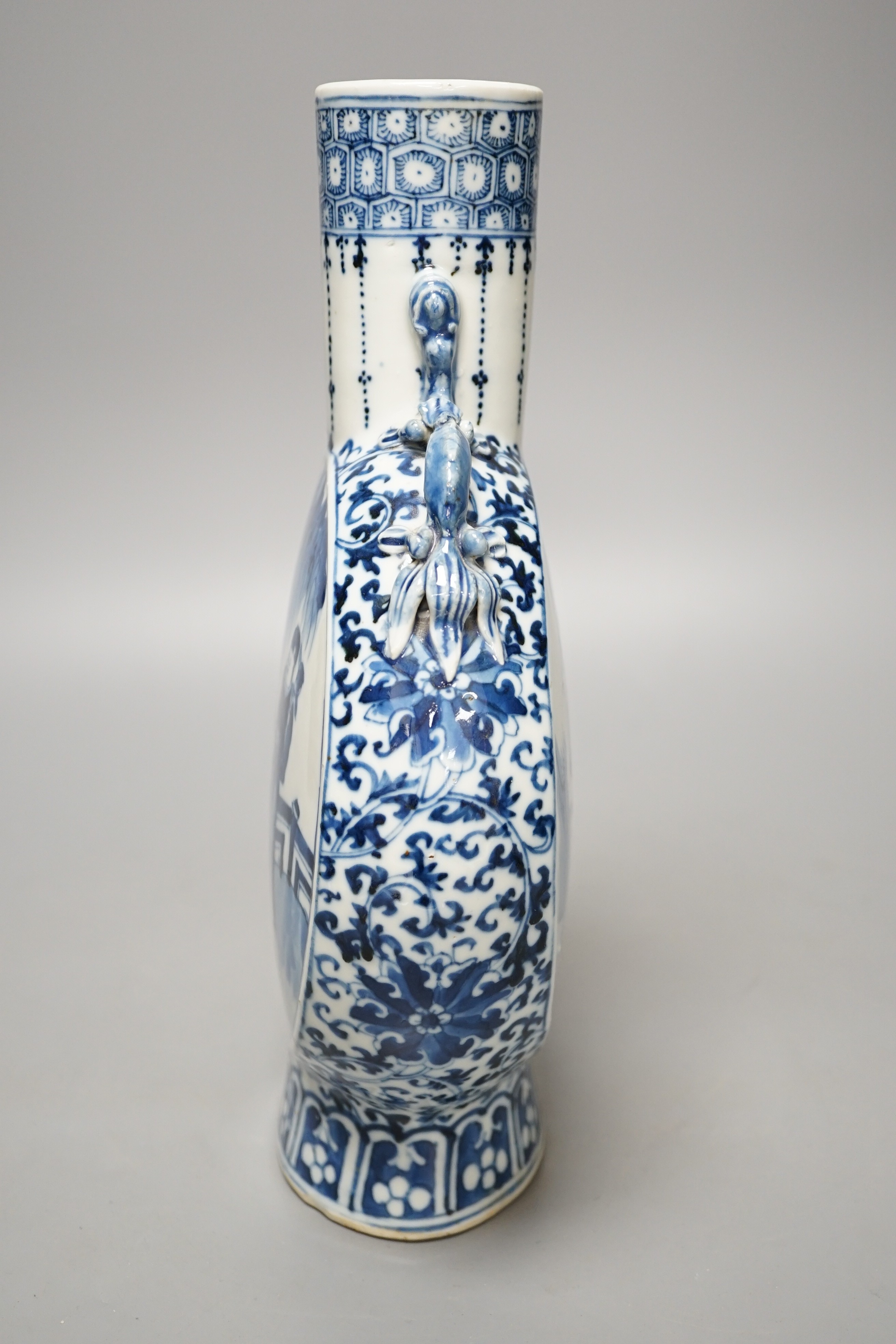 A 19th century Chinese blue and white moonflask 30.5cm